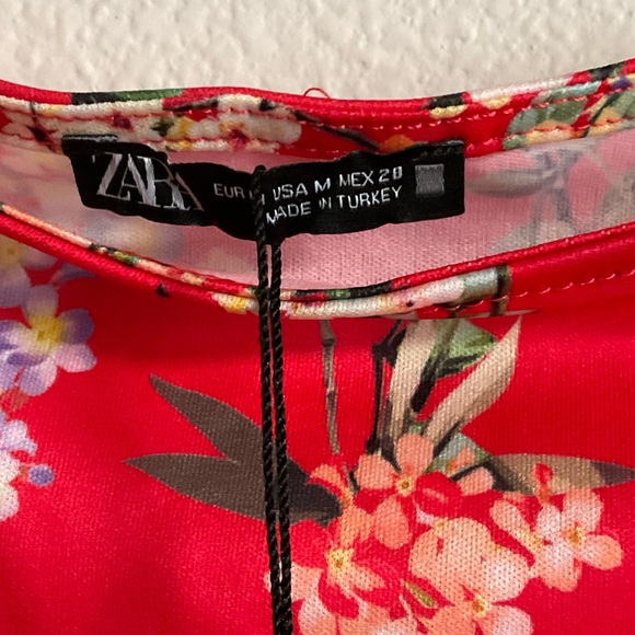 ZARA Print Top Multicolor Floral Spaghetti Straps Blouse NWT - Picture 10 of 16